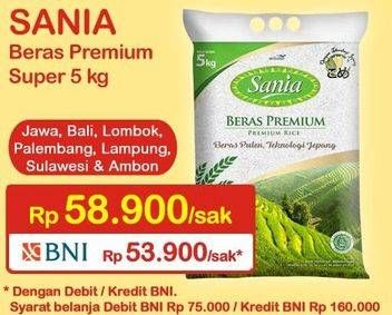 Promo Harga Sania Beras Premium 5 kg - Indomaret