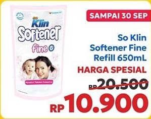 Promo Harga So Klin Softener Fine 650 ml - Indomaret