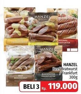 Promo Harga HANZEL Bratwurst per 3 bungkus 300 gr - LotteMart