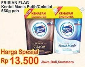 Promo Harga FRISIAN FLAG Susu Kental Manis Putih, Cokelat 560 gr - Indomaret