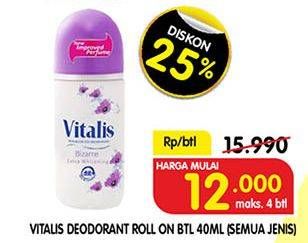 Promo Harga VITALIS Fragranced Deodorant Roll On All Variants 40 ml - Superindo