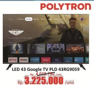 Promo Harga Polytron Smart Cinemax Google TV 43 Inch – PLD 43RG9059  - Hari Hari