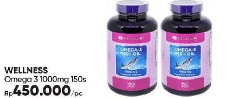 Promo Harga WELLNESS Omega 3 Fish Oil 1000mg 150 pcs - Guardian