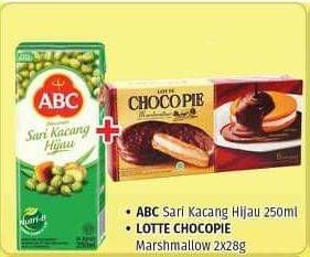 Promo Harga Paket Hemat: ABC Sari Kacang Hijau 250ml + Lotte Chocopie Marshmallow 2x28gr  - Lotte Grosir