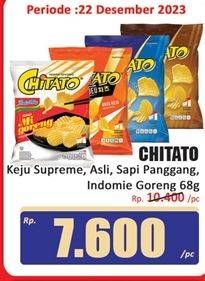 Promo Harga Chitato Snack Potato Chips Keju, Rasa Asli (Original), Sapi Panggang Beef Barbeque, Mi Goreng 68 gr - Hari Hari