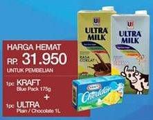 Promo Harga Ultra Milk UHT + Kraft Cheese Cheddar  - Yogya
