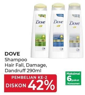 Promo Harga Dove Serum Sampo Perawatan Rambut Rusak, Anti Ketombe, Perawatan Rambut Rontok 290 ml - Yogya