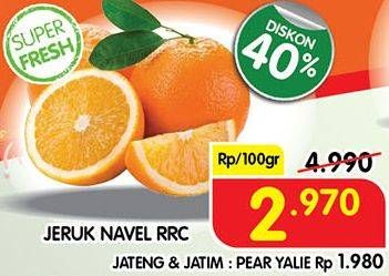 Promo Harga Jeruk Navel RRC per 100 gr - Superindo