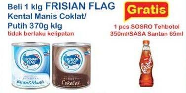 Promo Harga FRISIAN FLAG Susu Kental Manis Cokelat, Putih 370 gr - Indomaret