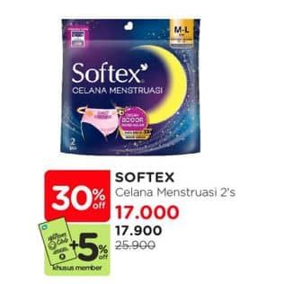 Promo Harga Softex Celana Menstruasi All Size 2 pcs - Watsons