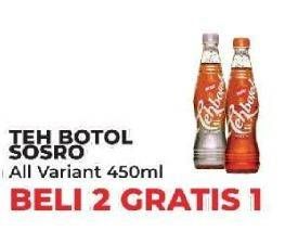 Promo Harga SOSRO Teh Botol All Variants 450 ml - Yogya