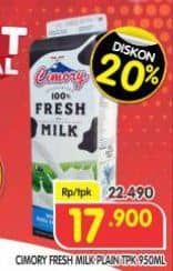 Promo Harga Cimory Fresh Milk 950 ml - Superindo