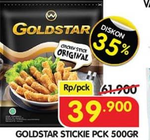 Promo Harga Goldstar Chicken Nugget Stickie Cheese 500 gr - Superindo