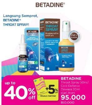 Promo Harga Betadine Throat Spray/Cold Defence   - Watsons