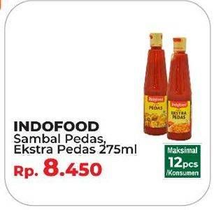 Promo Harga INDOFOOD Sambal Pedas, Ekstra Pedas 275 ml - Yogya