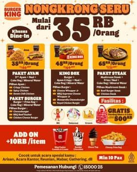 Promo Harga Nongkrong Seru  - Burger King