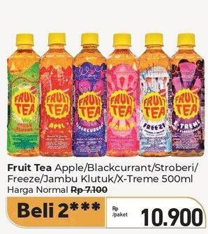 Promo Harga Sosro Fruit Tea Apple, Blackcurrant, Freeze, Jambu Klutuk, Stroberi, Xtreme Apple + Blackcurrant 500 ml - Carrefour