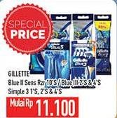 Promo Harga GILLETTE Blue II/Blue 3/Blue 3 SImple  - Hypermart