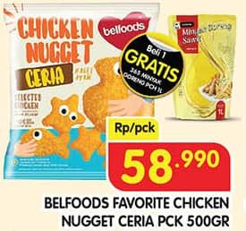 Promo Harga Belfoods Nugget Chicken Nugget Ceria 500 gr - Superindo