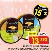 Promo Harga HERBORIST Lulur Tradisional Bali Bengkoang, Whitening Milk 100 gr - Superindo