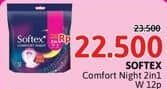 Promo Harga Softex Comfort Night 2 In 1 12 pcs - Alfamidi