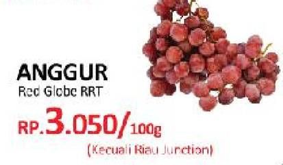 Promo Harga Anggur Red Globe RRT per 100 gr - Yogya