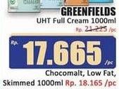 Promo Harga Greenfields Fresh Milk Choco Malt, Low Fat, Skimmed Milk 1000 ml - Hari Hari