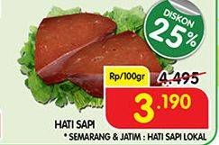 Promo Harga Beef Liver (Hati Sapi) per 100 gr - Superindo