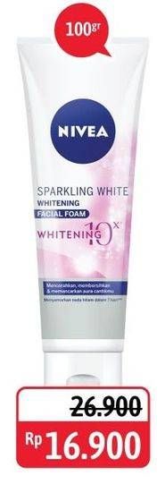 Promo Harga NIVEA Facial Foam Sparkling White 100 gr - Alfamidi