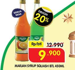 Promo Harga Marjan Syrup Squash All Variants 450 ml - Superindo