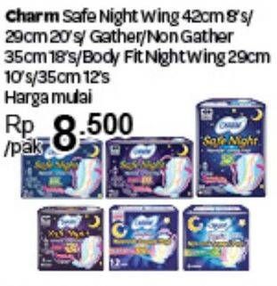 Promo Harga Charm Safe Night Wing 29cm, Gathers 35cm, Wing 35cm, Gathers 42cm  - Carrefour