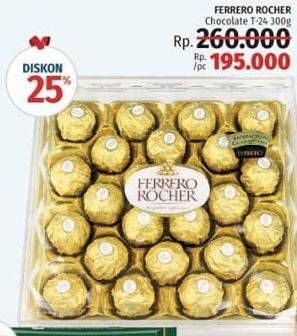 Promo Harga FERRERO ROCHER Chocolate T24 300 gr - LotteMart