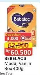 Promo Harga BEBELAC 3 Susu Pertumbuhan Madu, Vanila 400 gr - Alfamart