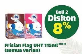 Promo Harga FRISIAN FLAG Susu UHT Milky All Variants per 2 pcs 115 ml - Carrefour