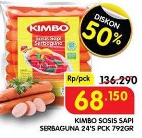 Promo Harga Kimbo Sosis Sapi Serbaguna 24 pcs - Superindo