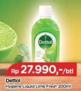 Promo Harga DETTOL Antiseptic Germicide Liquid Lime 200 ml - TIP TOP
