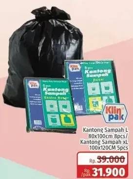 Promo Harga KLINPAK Kantong Sampah L 8, XL 5  - Lotte Grosir