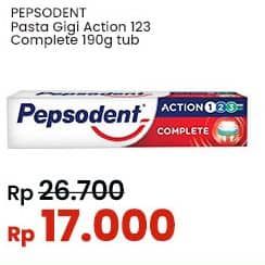 Promo Harga Pepsodent Pasta Gigi Action 123 Complete 190 gr - Indomaret