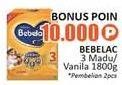 Promo Harga BEBELAC 3 Susu Pertumbuhan Vanila, Madu 1800 gr - Alfamidi