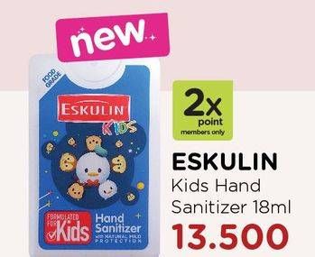 Promo Harga ESKULIN Kids Hand Sanitizer 18 ml - Watsons