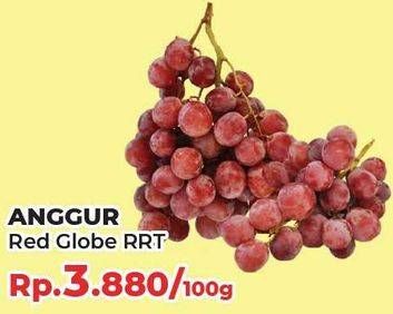 Promo Harga Anggur Red Globe RRT per 100 gr - Yogya