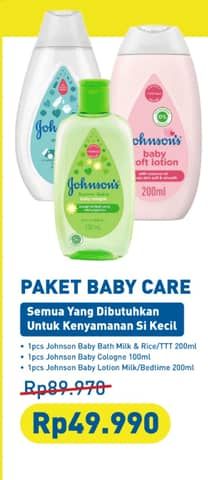 Promo Harga Johnsosn Baby Milk Bath + Cologne + Baby Lotion  - Hypermart