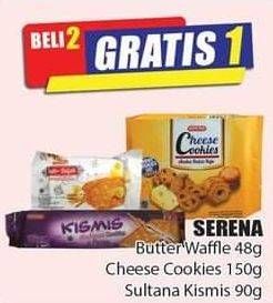 Promo Harga SERENA Butter Waffle 48 g/Sultana Kismis 90 g/Cheese Cookies 150 g  - Hari Hari