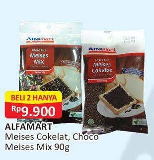 Promo Harga ALFAMART Meises Cokelat, Choco Meises Mix per 2 bungkus 90 gr - Alfamart