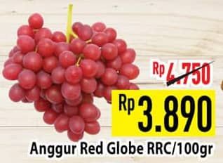 Promo Harga Anggur Red Globe RRC per 100 gr - Hypermart