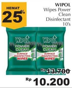 Promo Harga WIPOL Surface Disinfecting Wipes 10 sheet - Giant