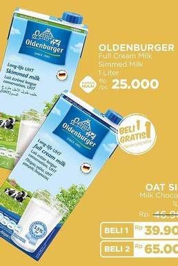 Promo Harga Oldenburger UHT Full Cream, Skimmed 1000 ml - LotteMart