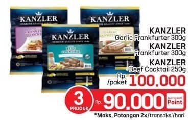 Promo Harga Kanzler Frankfurter + Garlic Frankfurter + Beef Cocktail  - LotteMart