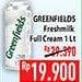 Promo Harga GREENFIELDS Fresh Milk Full Cream 1000 ml - Hypermart