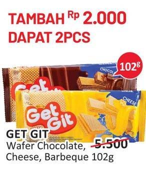 Promo Harga Get Git Wafer Chocolate, Cheese, Grilled Barbeque 102 gr - Alfamidi
